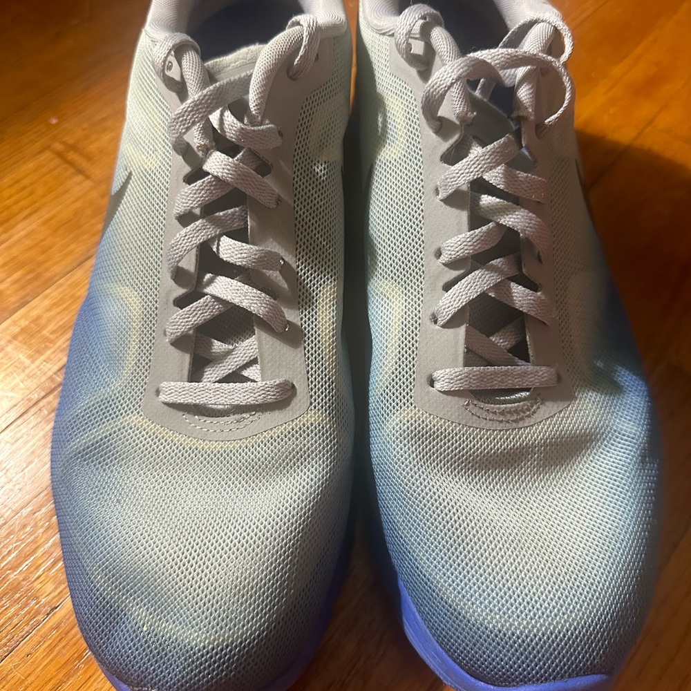 Nike Gray and Blue Athletic Shoes with Cushioned Sole